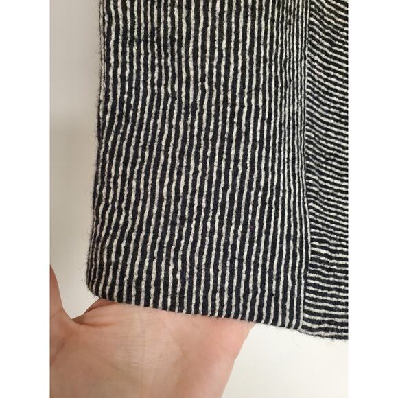Women's LOFT Black & Gray Stripe Woven Pencil Skirt w/ Elastic Waist Size L Tall - Picture 3 of 5